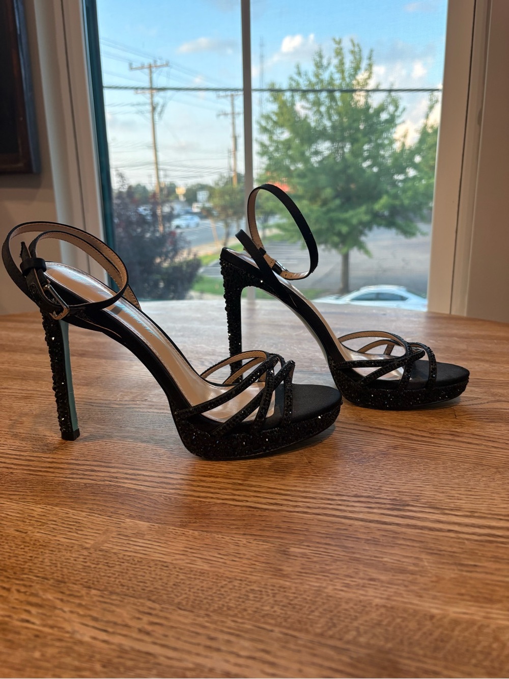 Betsey Johnson Black Strappy High Heel Sandals